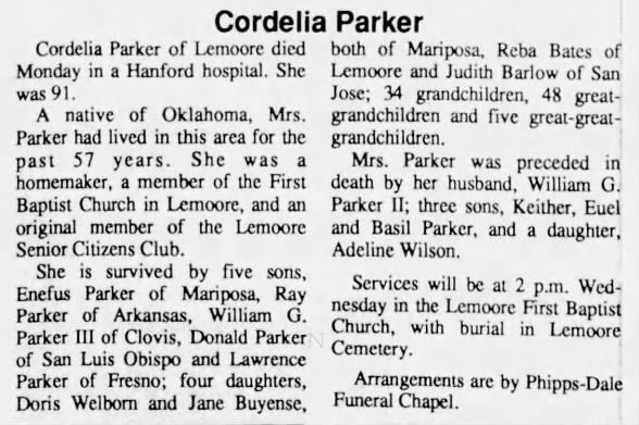 Clipping from The Hanford Sentinel